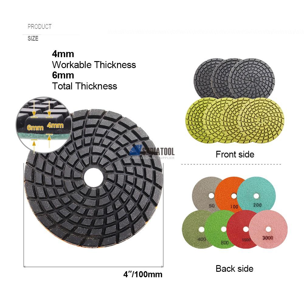 4 Inch/100mm Wet Diamond Polishing Pads Resin Bond Sanding Discs Abrasive tools For Concrete