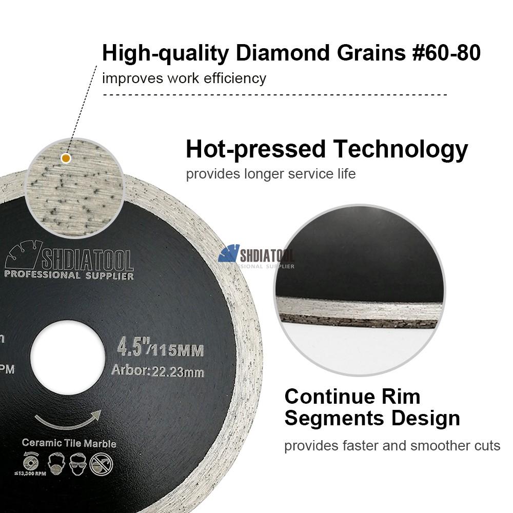 4inch/4.5inch Diamond Continous Rim Wet Use Segmented Coated Saw Blade Cutting Disc Disk Cutting Blade for Angle Grinder