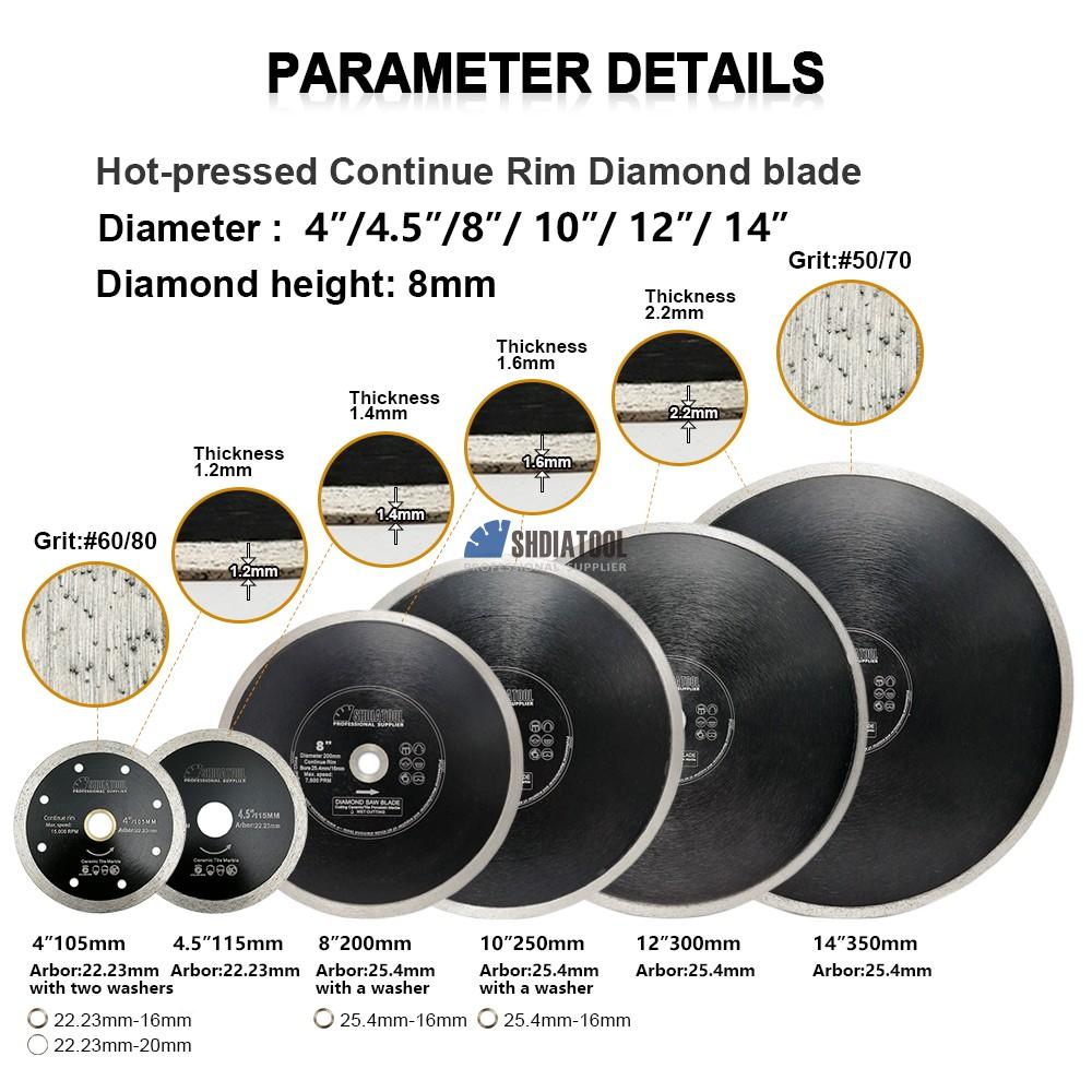 4inch/4.5inch Diamond Continous Rim Wet Use Segmented Coated Saw Blade Cutting Disc Disk Cutting Blade for Angle Grinder