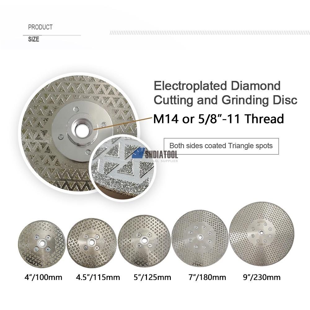 105 -230mm Double Side Coated Diamond Electroplated Saw Blade for Granite Marble Ceramic Tile Cutting Grinding Disc